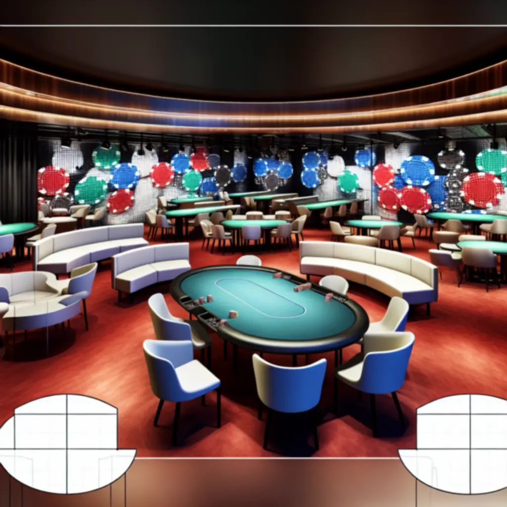 Stół pokerowy w Drava Stage przygotowany na wieczorne wydarzenia
