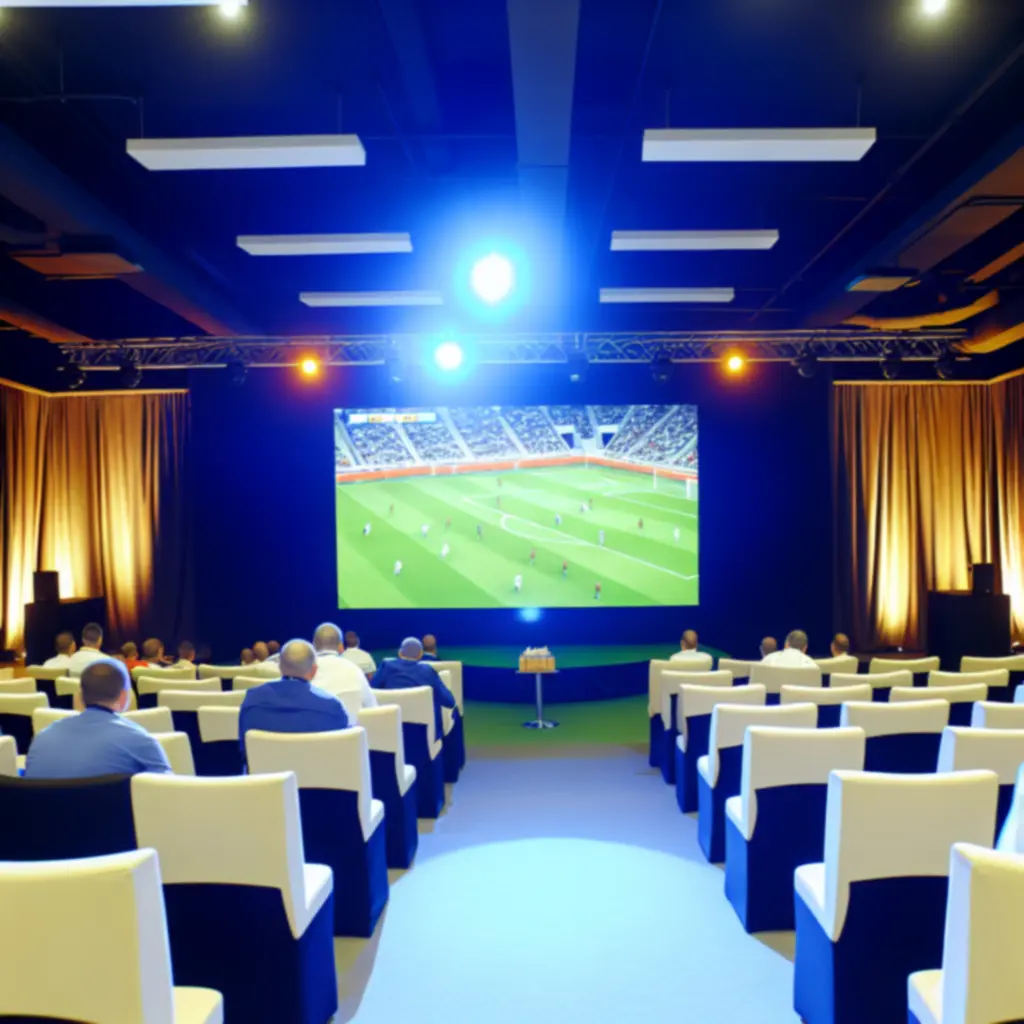 Sala Drava Stage przygotowana do transmisji wydarzeń sportowych na dużym ekranie